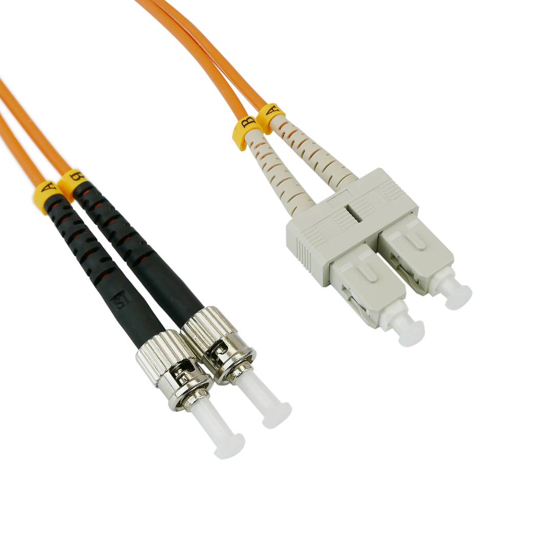 Cable de fibra óptica ST a SC multimodo duplex 62.5/125 de 2 m
