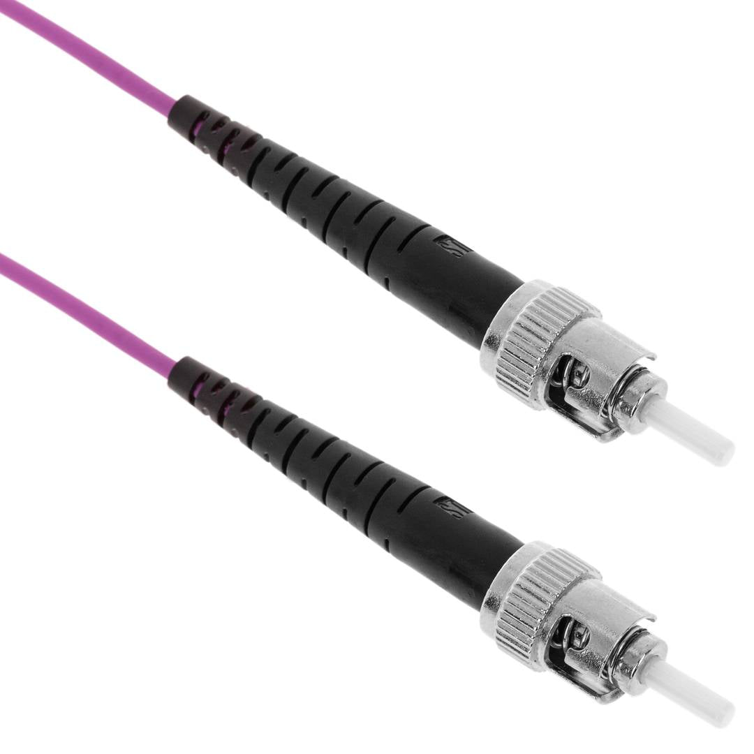 Cable de fibra óptica OM4 multimodo MMF simplex 50µm/125µm ST-ST de 3m