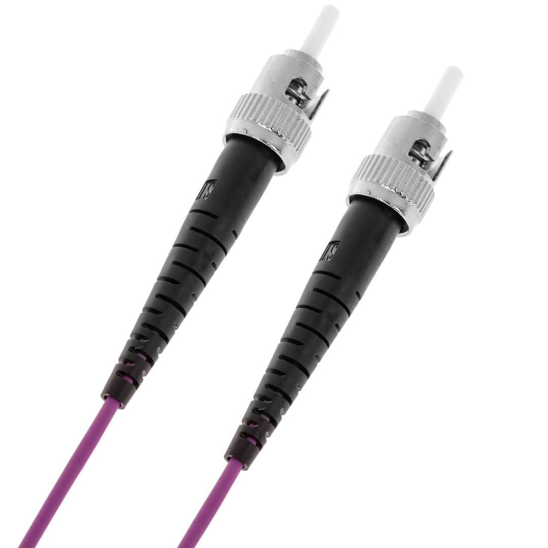 Cable de fibra óptica OM4 multimodo MMF simplex 50µm/125µm ST-ST de 3m