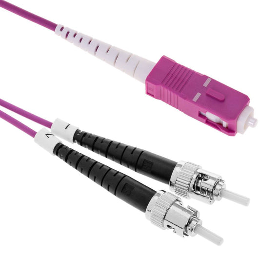 Cable de fibra óptica OM4 multimodo MMF simplex 50µm/125µm ST-SC de 2m