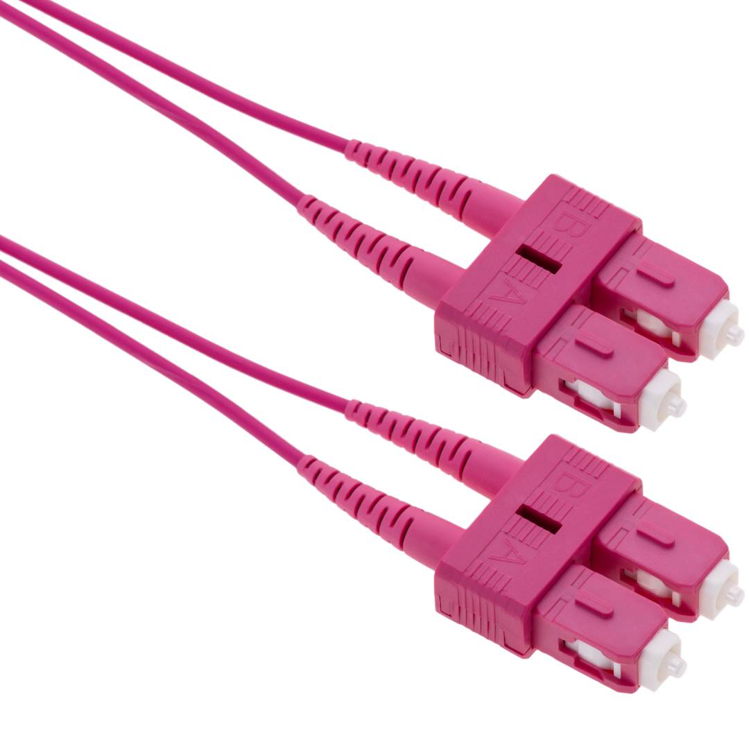 Cable de fibra óptica OM4 multimodo MMF duplex 50µm/125µm SC-SC de 1m