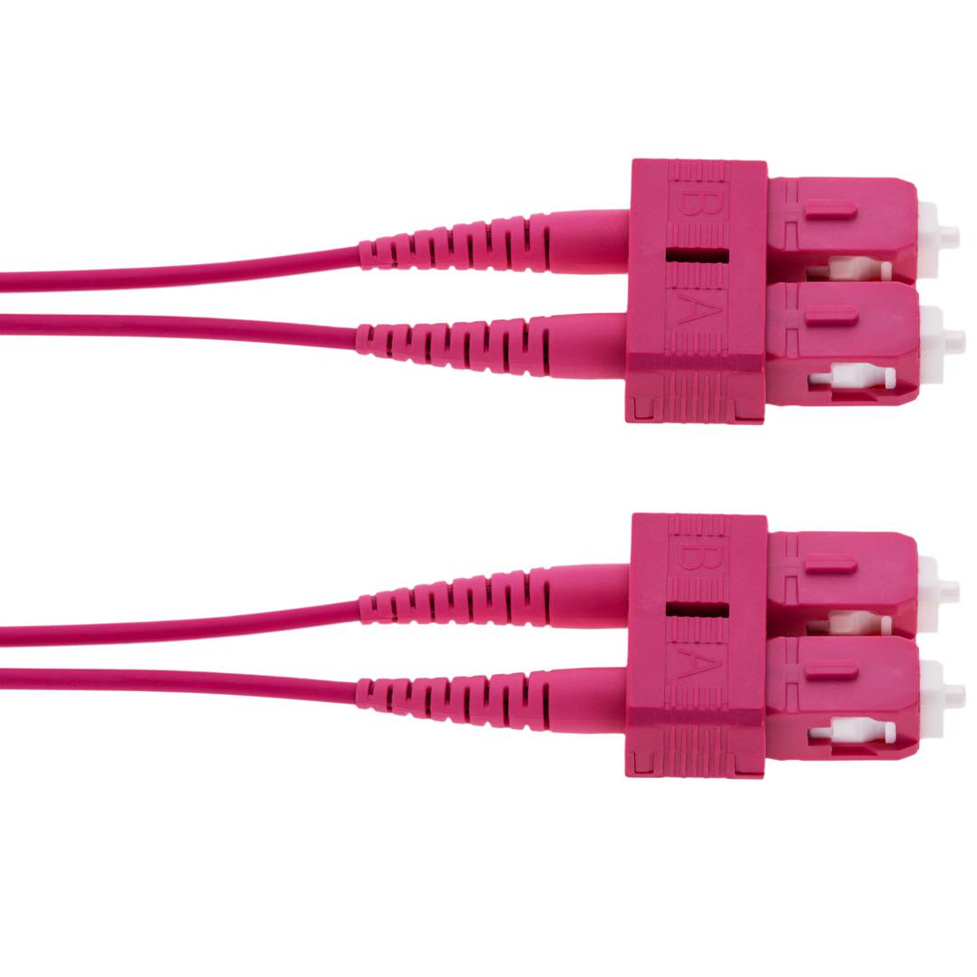 Cable de fibra óptica OM4 multimodo MMF duplex 50µm/125µm SC-SC de 1m