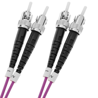 Cable de fibra óptica OM4 multimodo MMF duplex 50µm/125µm ST-ST de 1m
