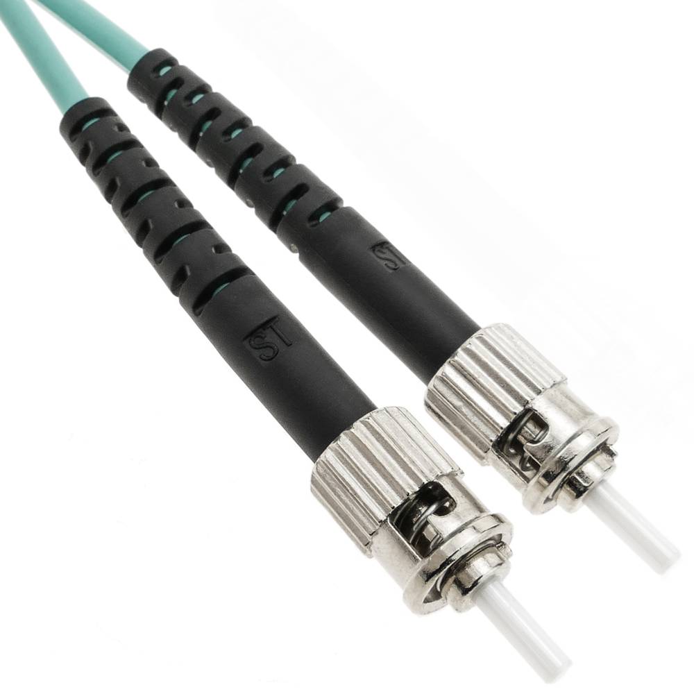 Cable de fibra óptica OM4 multimodo MMF duplex 50µm/125µm ST-ST de 7m