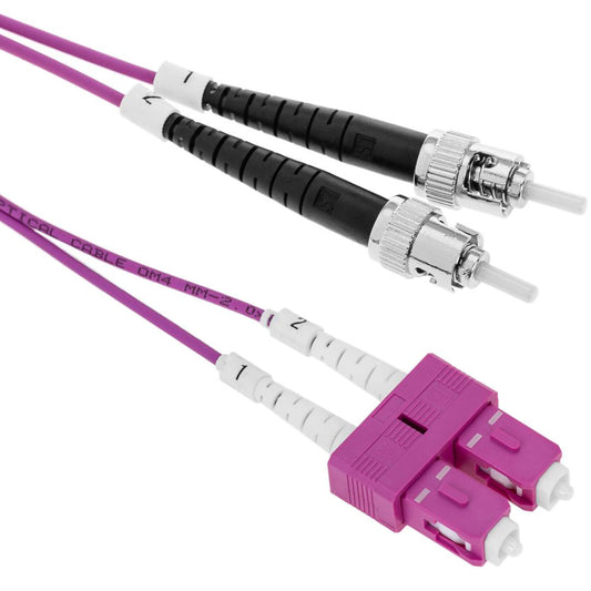 Cable de fibra óptica de ST a SC multimodo (MM) Duplex OM4 de 1m