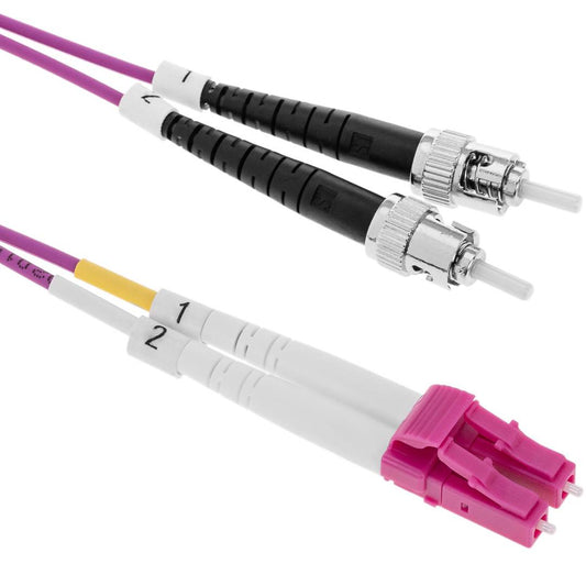 Cable de fibra óptica OM4 multimodo MMF duplex 50µm/125µm LC-ST de 5m