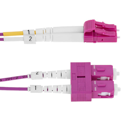 Cable de fibra óptica OM4 multimodo MMF duplex 50µm/125µm LC/PC-SC/PC de 1m