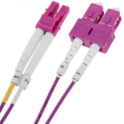 Cable de fibra óptica OM4 multimodo MMF duplex 50µm/125µm LC/PC-SC/PC de 1m