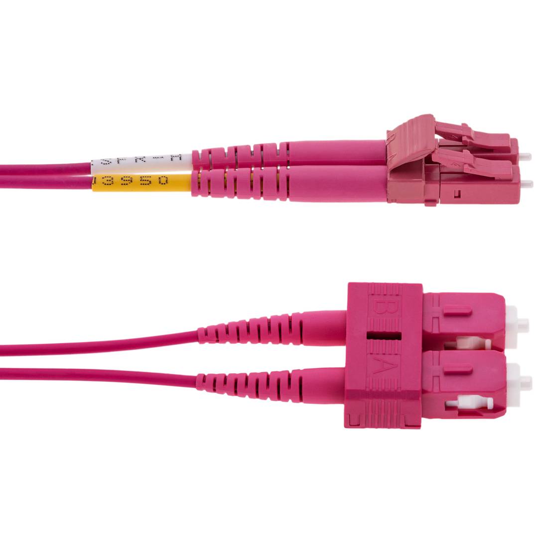 Cable de fibra óptica OM4 multimodo MMF duplex 50µm/125µm LC-SC de 2m