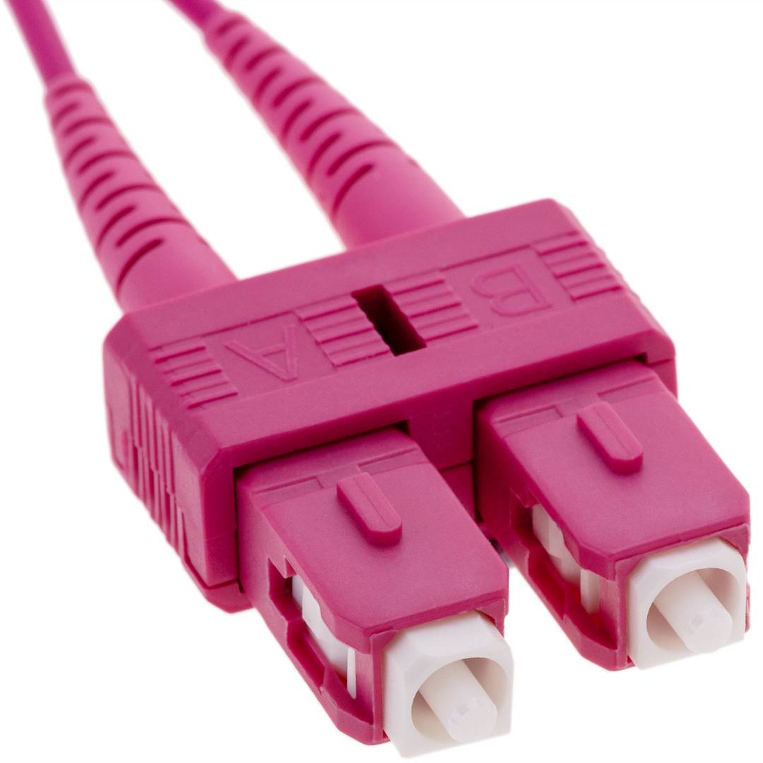 Cable de fibra óptica OM4 multimodo MMF duplex 50µm/125µm LC/PC-SC/PC de 5m