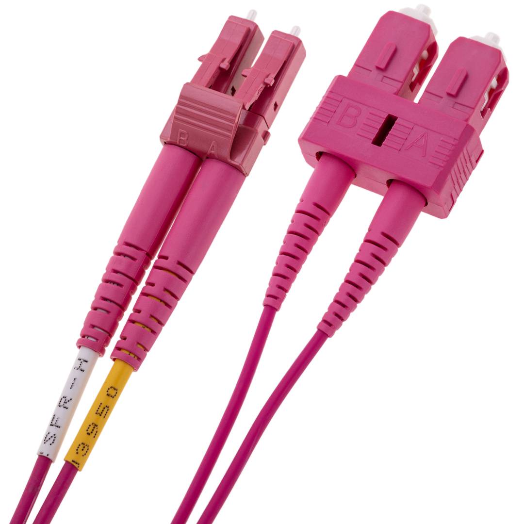 Cable de fibra óptica OM4 multimodo MMF duplex 50µm/125µm LC-SC de 10m