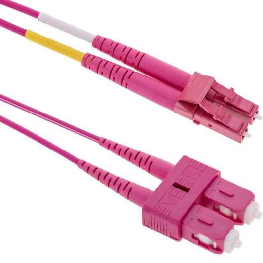 Cable de fibra óptica OM4 multimodo MMF duplex 50µm/125µm LC-SC de 15m
