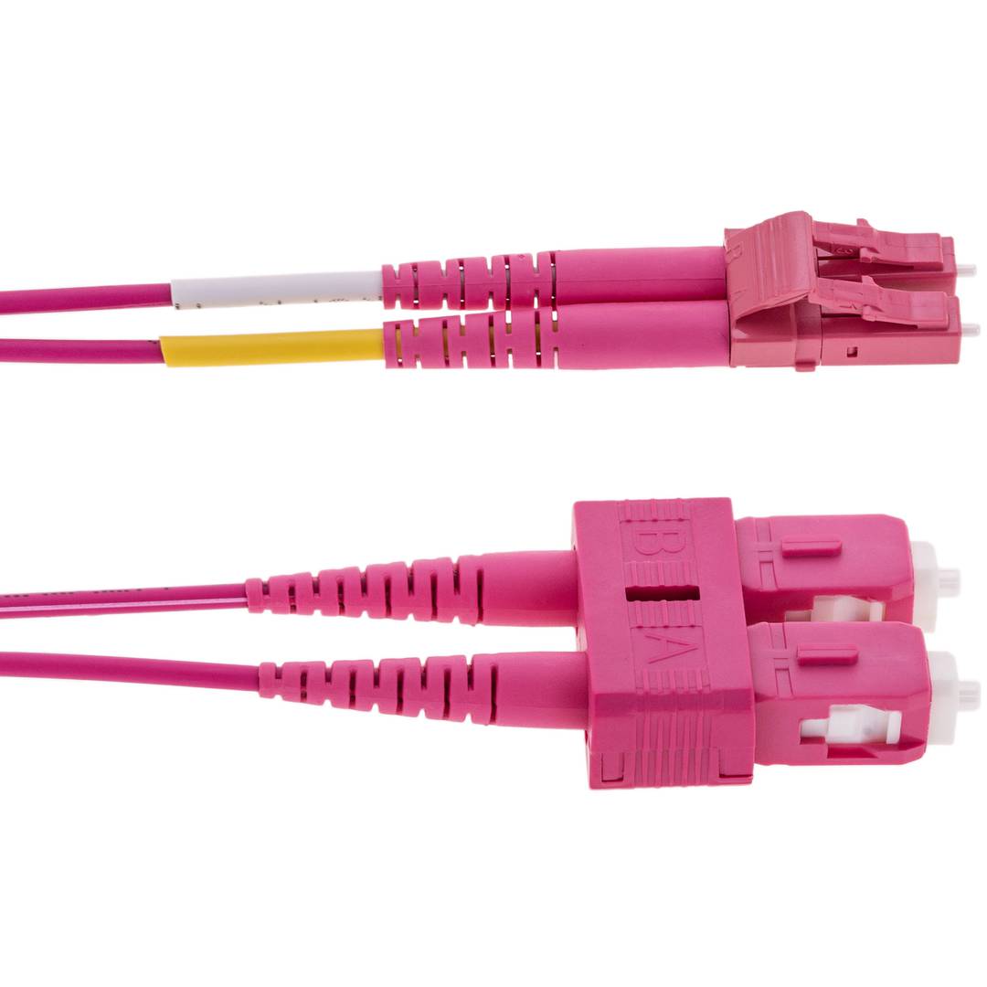 Cable de fibra óptica OM4 multimodo MMF duplex 50µm/125µm LC-SC de 15m