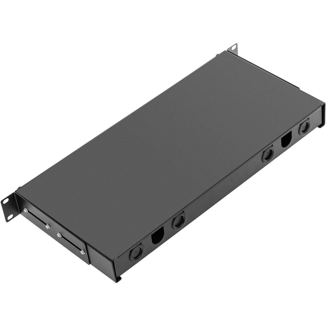 Patch Panel de fibra Óptica 1U negro de 12 SC Simplex o 12 LC duplex