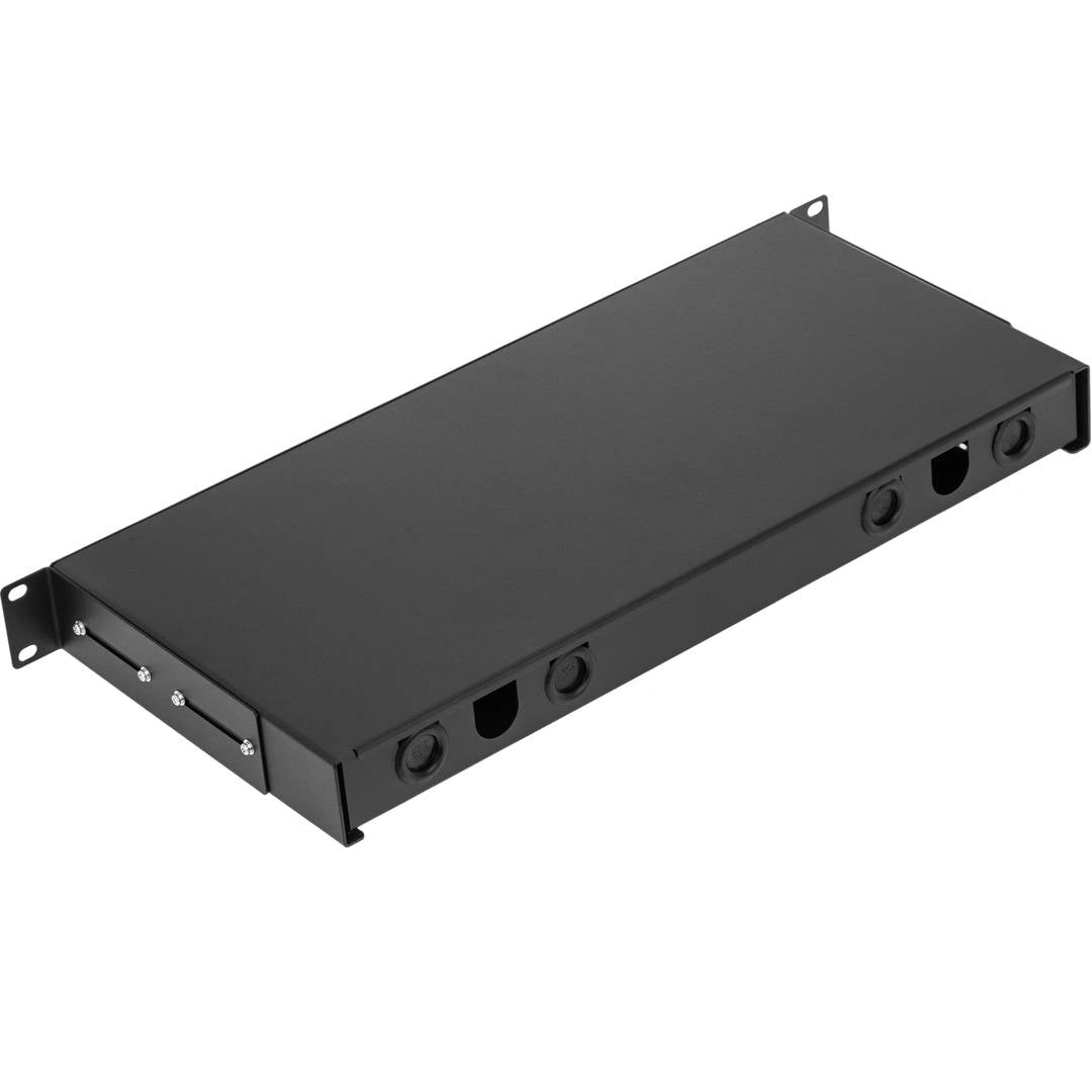 Patch Panel de fibra Óptica 1U negro de 24  SC Simplex o 24 LC duplex