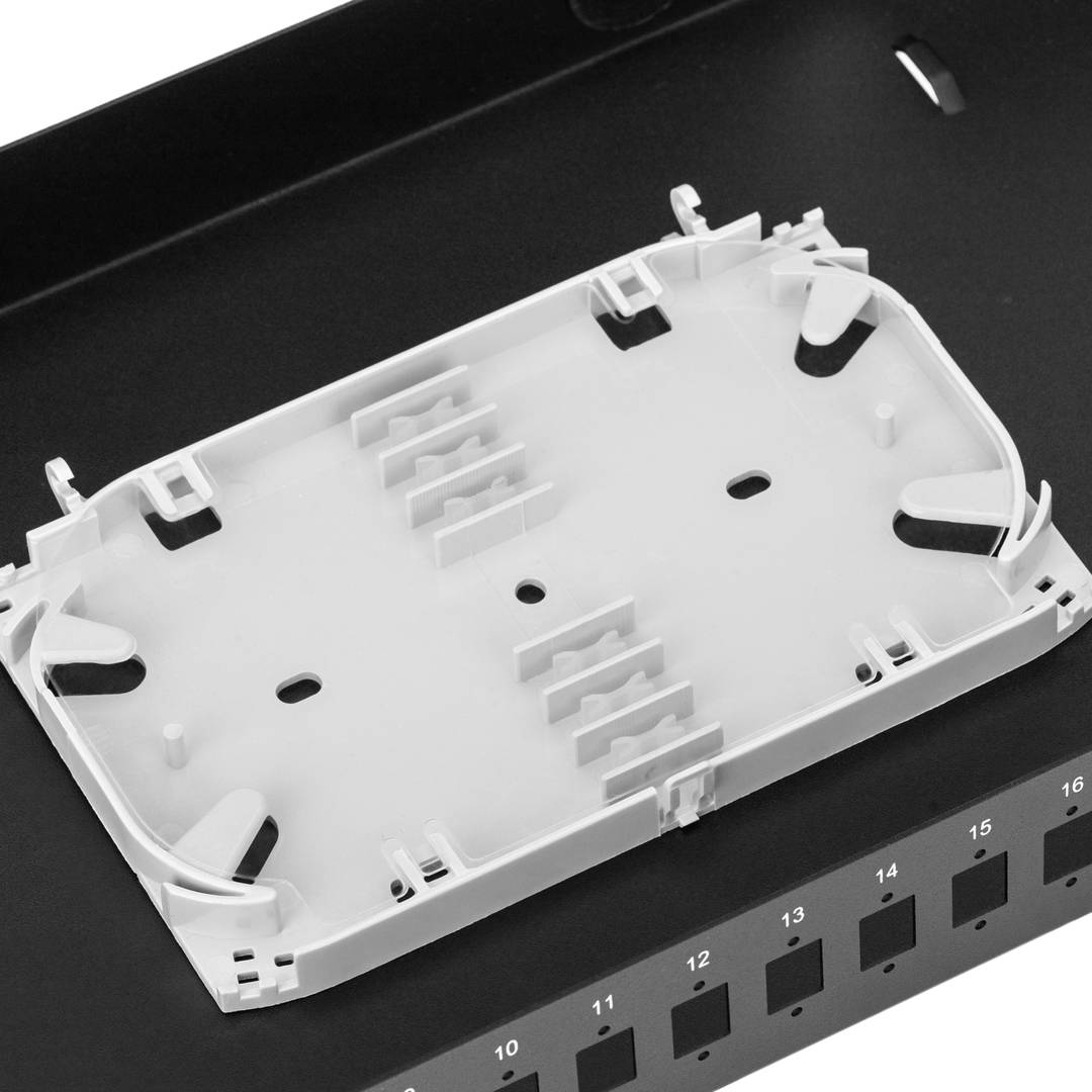 Patch Panel de fibra Óptica 1U negro de 24  SC Simplex o 24 LC duplex