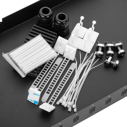Patch Panel de fibra Óptica 1U negro de 24  SC Simplex o 24 LC duplex