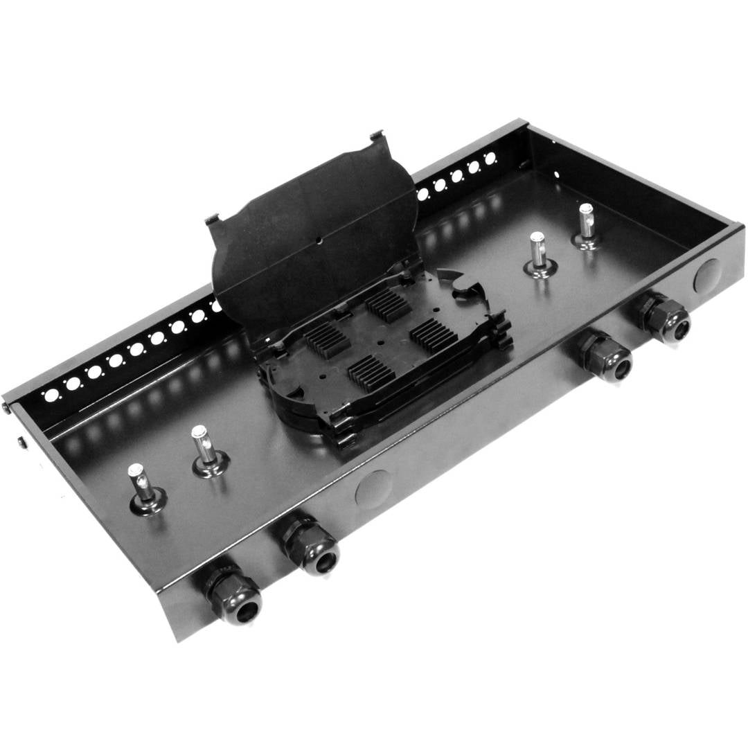 Patch Panel de fibra Óptica 1U negro de 24 FC