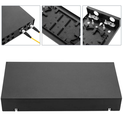 Caja de terminales de fibra óptica metálica negro de 12 FC