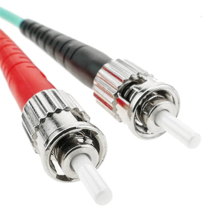 Cable OM3 de fibra óptica ST a ST multimodo duplex 50/125 de 2m