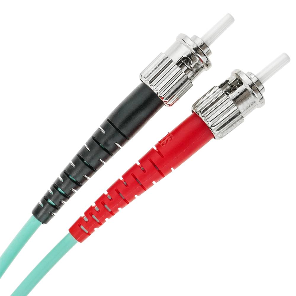 Cable OM3 de fibra óptica ST a ST multimodo duplex 50/125 de 2m