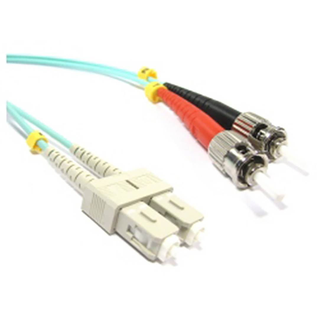 Cable OM3 de fibra óptica ST a SC multimodo duplex 50/125 de 5m