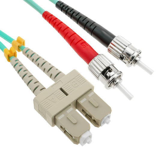 Cable OM3 de fibra óptica ST a SC multimodo duplex 50/125 de 25m