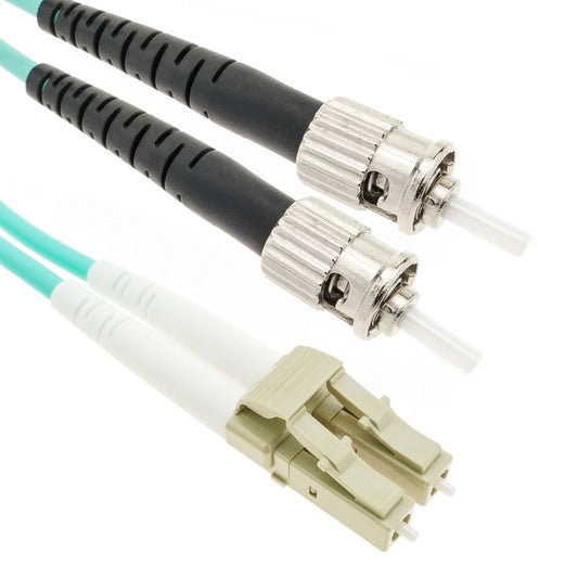 Cable OM3 de fibra óptica LC a ST multimodo duplex 50/125 de 50cm