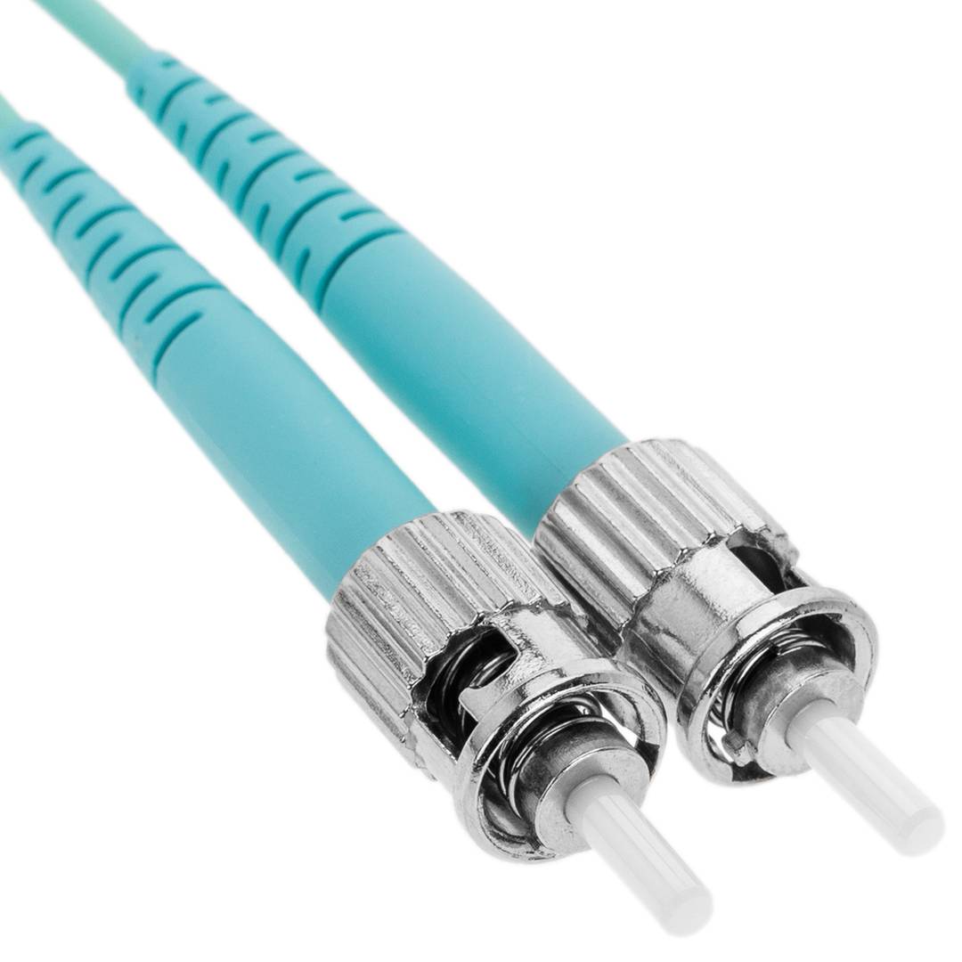 Cable OM3 de fibra óptica LC a ST multimodo duplex 50/125 de 2m