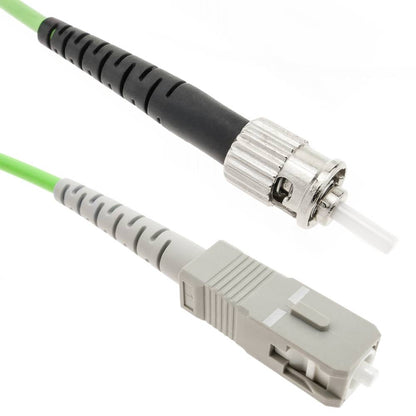Cable de fibra óptica OM5 multimodo simplex 50µm/125µm ST/PC a SC/PC 100Gb de 50 cm