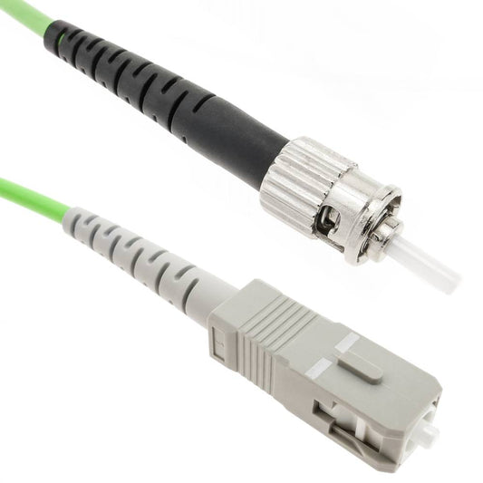 Cable de fibra óptica OM5 multimodo simplex 50µm/125µm ST/PC a SC/PC 100Gb de 1 m
