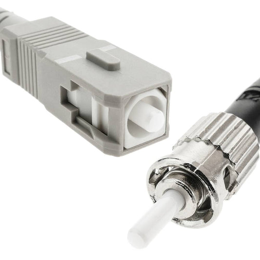 Cable de fibra óptica OM5 multimodo simplex 50µm/125µm ST/PC a SC/PC 100Gb de 1 m