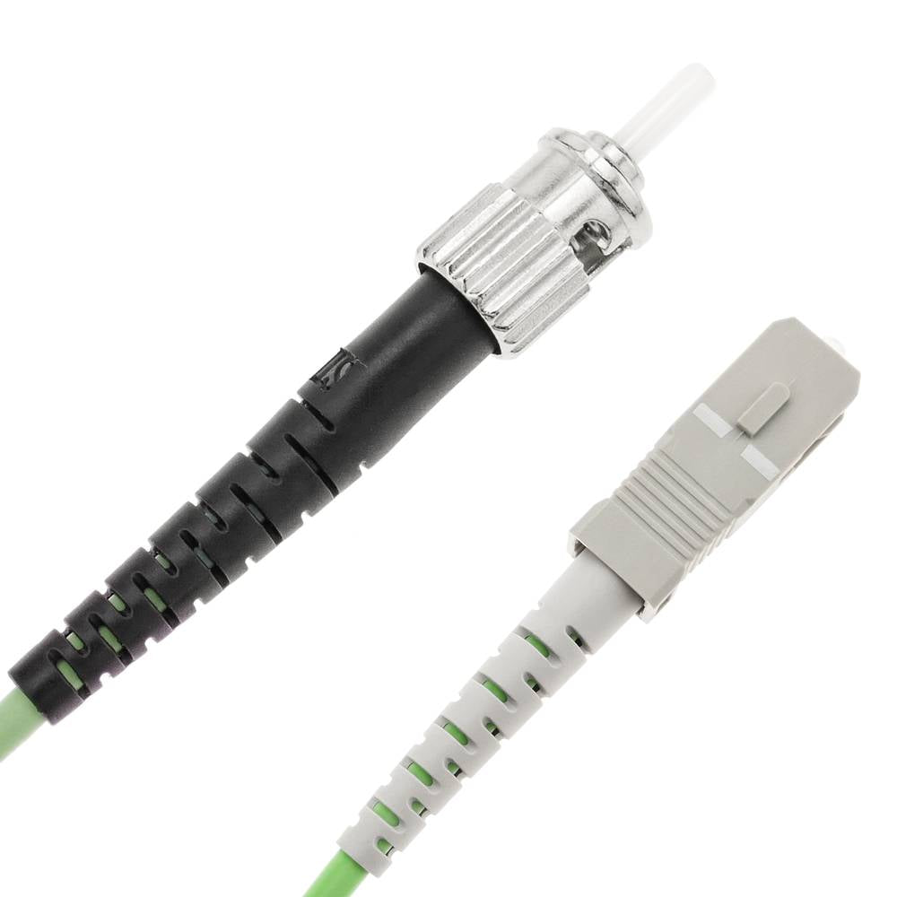 Cable de fibra óptica OM5 multimodo simplex 50µm/125µm ST/PC a SC/PC 100Gb de 1 m