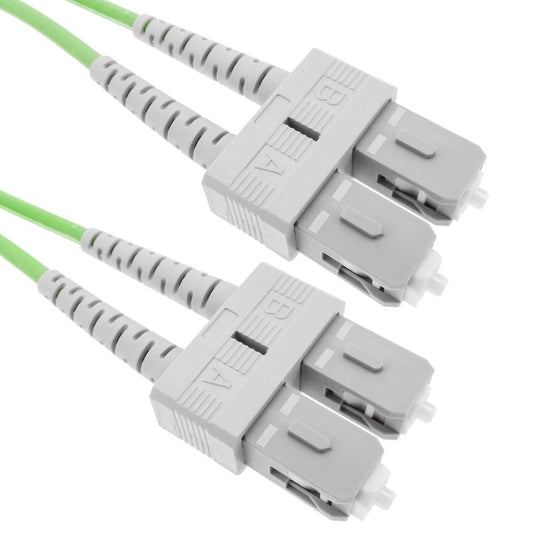 Cable de fibra óptica OM5 multimodo duplex 50µm/125µm SC/PC a SC/PC 100Gb de 50 cm