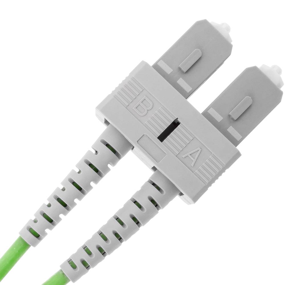 Cable de fibra óptica OM5 multimodo duplex 50µm/125µm SC/PC a SC/PC 100Gb de 50 cm