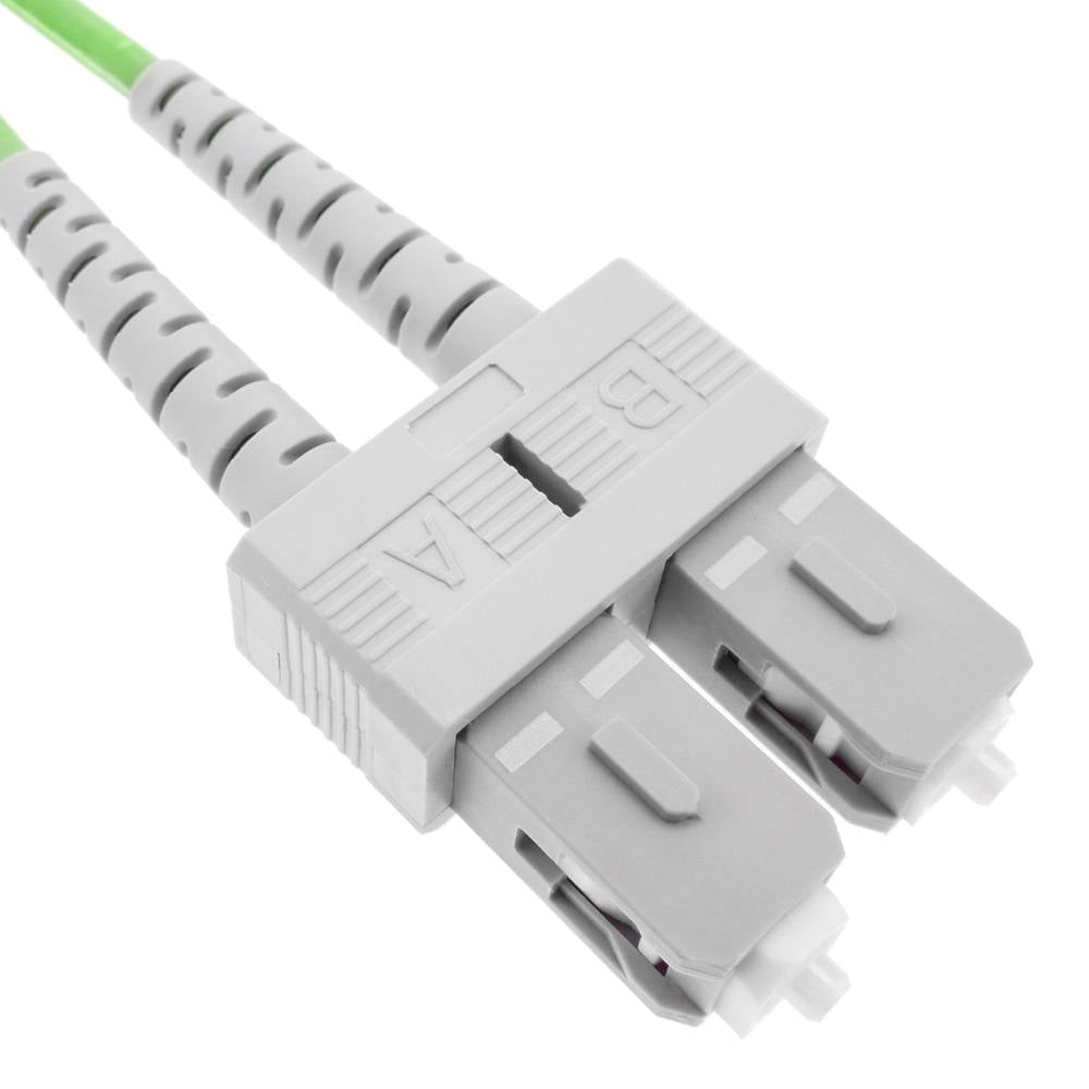 Cable de fibra óptica OM5 multimodo duplex 50µm/125µm SC/PC a SC/PC 100Gb de 50 cm