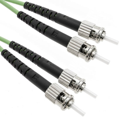 Cable de fibra óptica OM5 multimodo duplex 50µm/125µm ST/PC a ST/PC 100Gb de 2 m