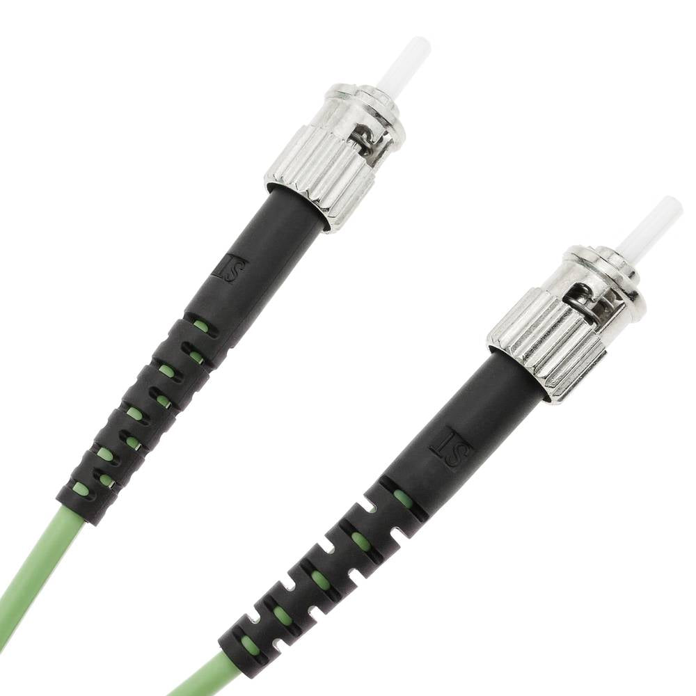 Cable de fibra óptica OM5 multimodo duplex 50µm/125µm ST/PC a ST/PC 100Gb de 2 m