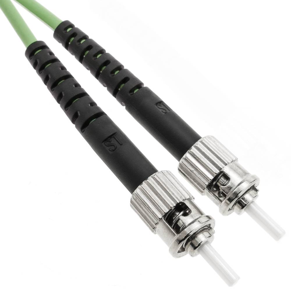 Cable de fibra óptica OM5 multimodo duplex 50µm/125µm ST/PC a ST/PC 100Gb de 2 m