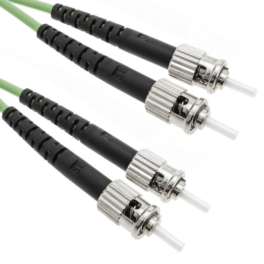 Cable de fibra óptica OM5 multimodo duplex 50µm/125µm ST/PC a ST/PC 100Gb de 3 m