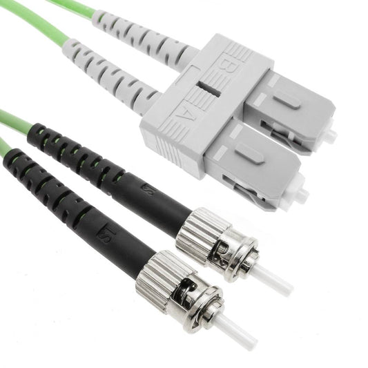 Cable de fibra óptica OM5 multimodo duplex 50µm/125µm ST/PC a SC/PC 100Gb de 3 m
