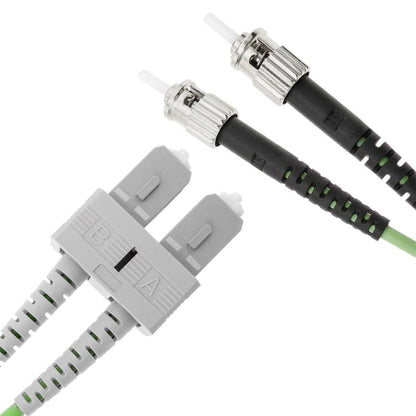 Cable de fibra óptica OM5 multimodo duplex 50µm/125µm ST/PC a SC/PC 100Gb de 3 m