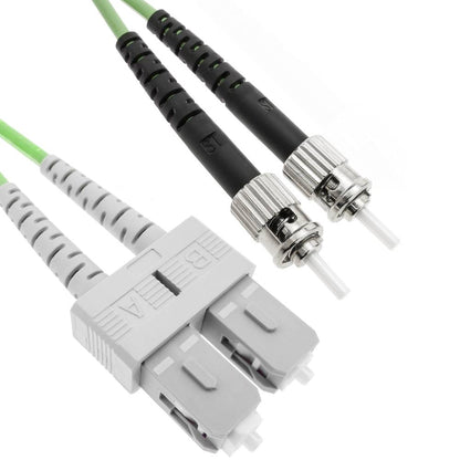 Cable de fibra óptica OM5 multimodo duplex 50µm/125µm ST/PC a SC/PC 100Gb de 3 m