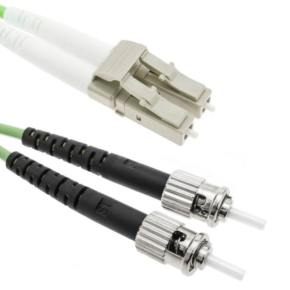 Cable de fibra óptica OM5 multimodo duplex 50µm/125µm LC/PC a ST/PC 100Gb de 3 m