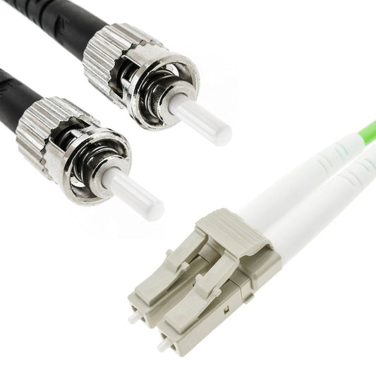 Cable de fibra óptica OM5 multimodo duplex 50µm/125µm LC/PC a ST/PC 100Gb de 20 m