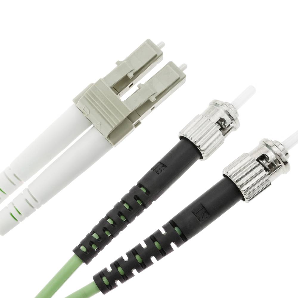 Cable de fibra óptica OM5 multimodo duplex 50µm/125µm LC/PC a ST/PC 100Gb de 20 m