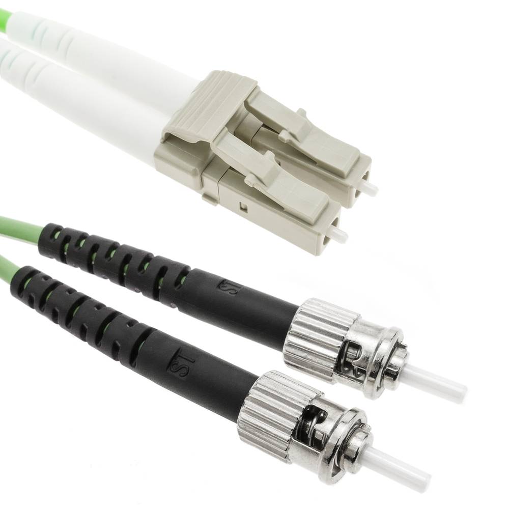 Cable de fibra óptica OM5 multimodo duplex 50µm/125µm LC/PC a ST/PC 100Gb de 20 m