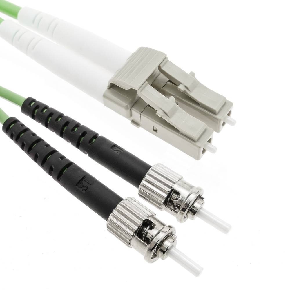 Cable de fibra óptica OM5 multimodo duplex 50µm/125µm LC/PC a ST/PC 100Gb de 25 m