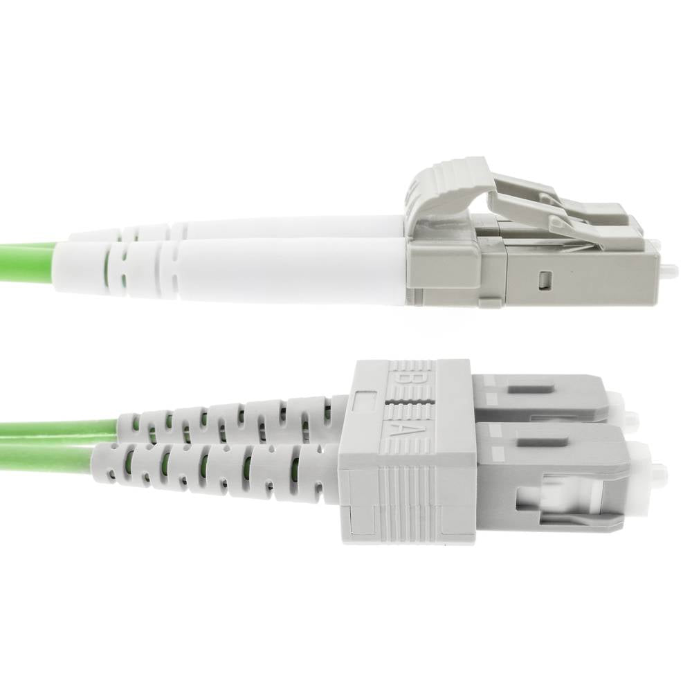 Cable de fibra óptica OM5 multimodo duplex 50µm/125µm LC/PC a SC/PC 100Gb de 50 cm