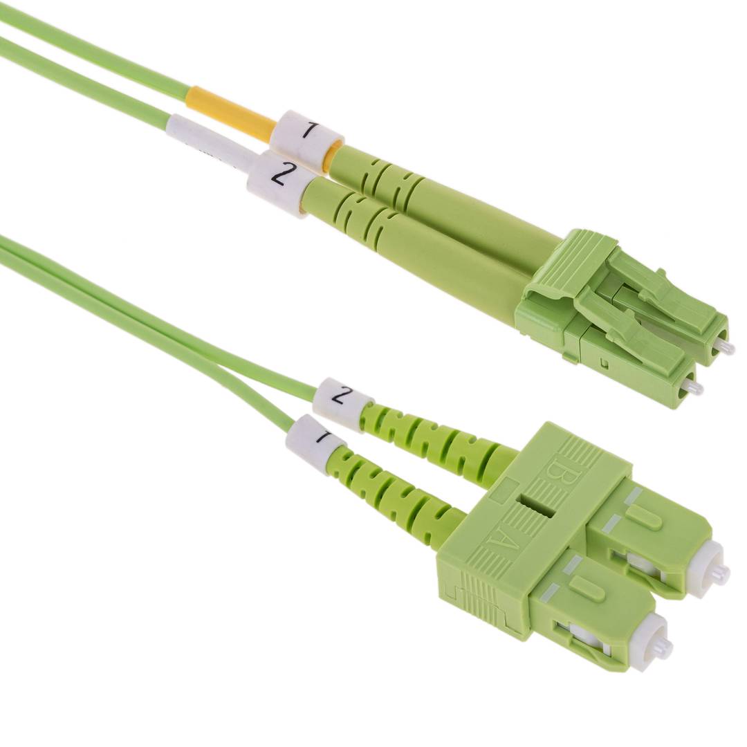 Cable de fibra óptica OM5 multimodo duplex 50µm/125µm LC/UPC a SC/UPC 100Gb de 3 m